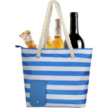 Sac à vin, sac à provisions, sac de pique-nique avec compartiment étanche et isotherme, pour 2 bouteilles de vin