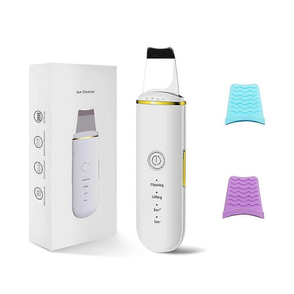 (As show, One size) Skin Scrubber - Skin Spatula, Blackhead Remover Pore Cleaner With 4 Modes,skin Care Tools, Comedones Extractor For Facial Deep Cleansing (white)