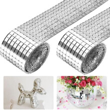 Lot de 3 200 mini carreaux de mosaïque carrés en verre, autocollants en mosaïque de verre, carreaux de mosaïque miroir en verre, mosaïque miroir