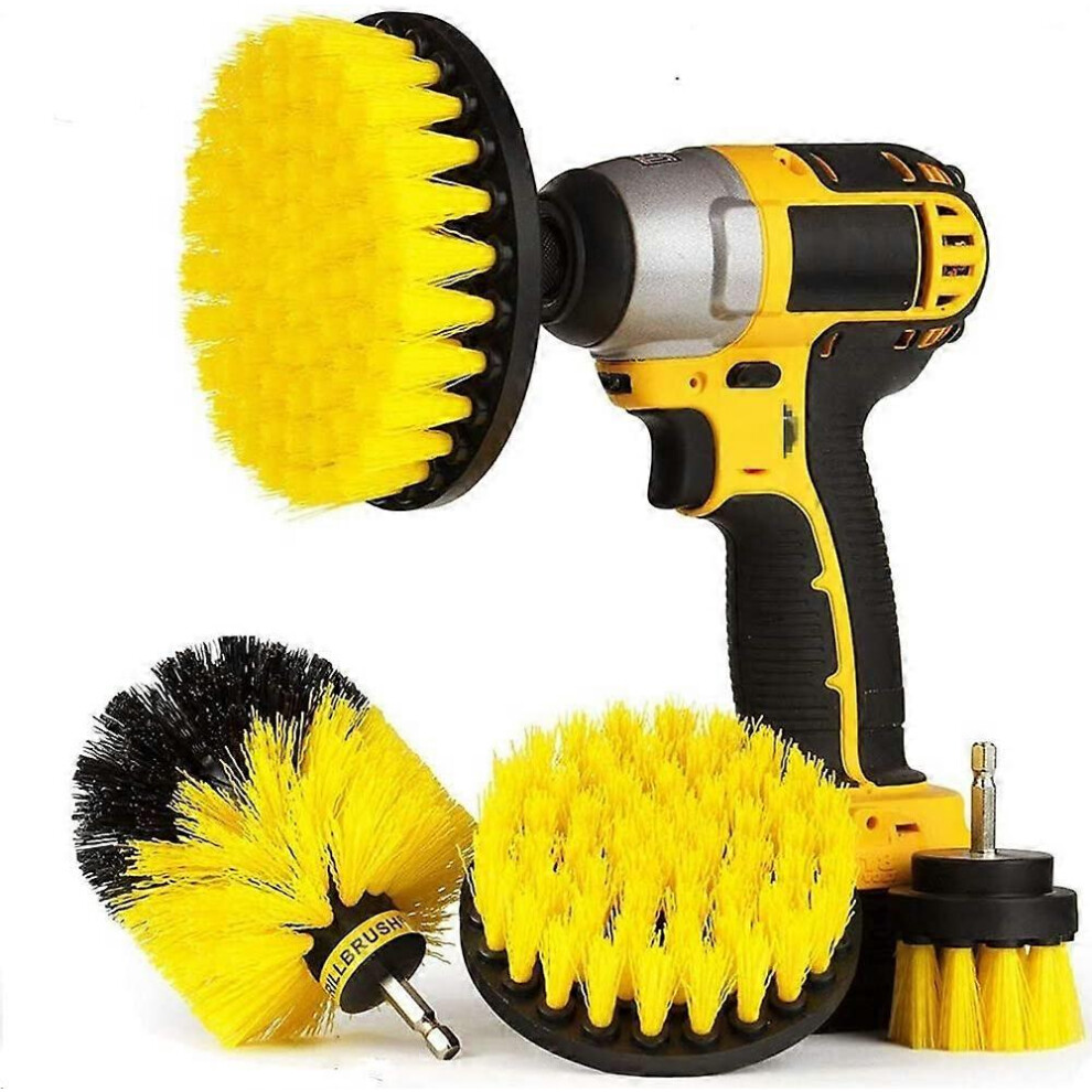 (As show, One size) 4 Pieces Electric Drill Cleaning Brush -(Drill Not Included) Electric Cleaning Brush Scrubber for Cleaning Bathrooms, Pool Tiles, Bricks, Ceramics