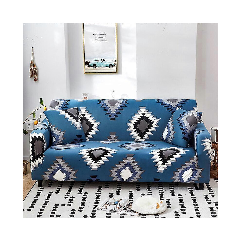 (As show, One size) Stretch Sofa Cover Printed Couch Covers Armchair Slipcovers for Cushion Couches Sofas Elastic Universal Furniture Protector with 2