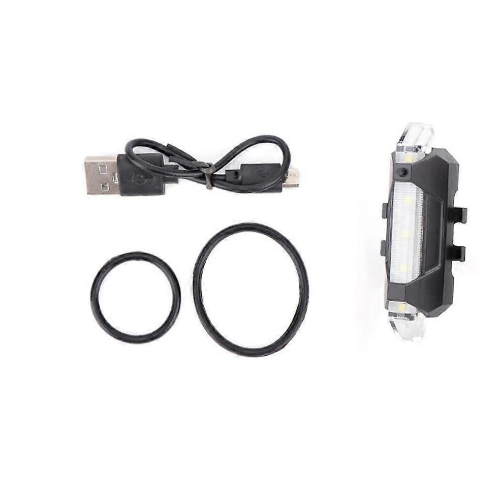 (As Show, One Size) Usb Rechargeable Bicycle Tail Night Riding Safety Warning 918 Tail Led Bicycle Riding Equipment White Light
