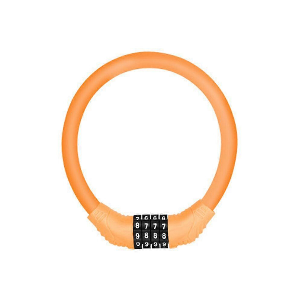 (As show, One size) 1 Pcs Bicycle Four-digit Combination Lock Anti-theft Lock Mountain Bike Color Lock Equipment Electric Car Motorcycle With-orange