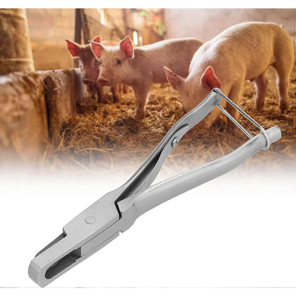 (As show, One size) Animal Ear Notcher, Hog Ear Tag Plier, Comfortable Grip, Convenient with Buckle for Farm Livestock