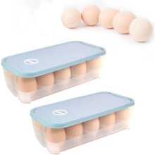 Boîte à œufs en plastique (2 paquets), distributeur d'œufs pour réfrigérateur, support à œufs pour réfrigérateur