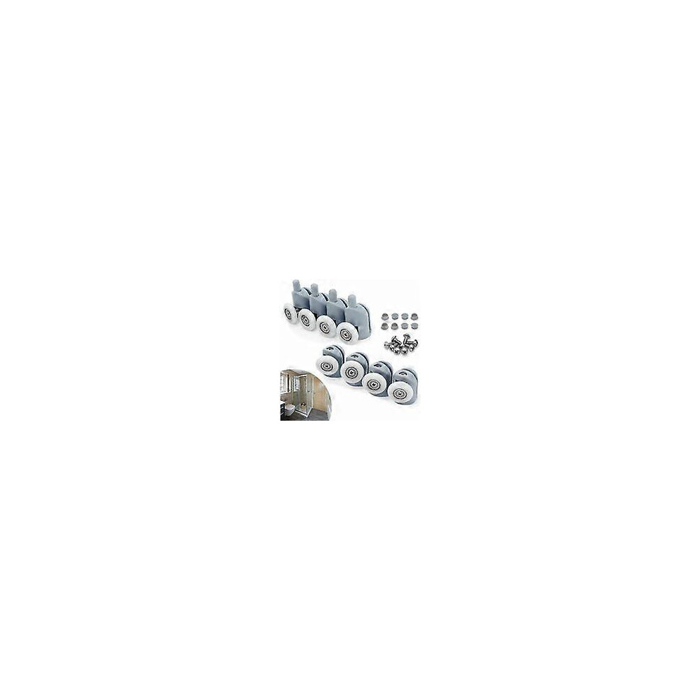 (As Show, One Size) Set Of 8 Sliding Door Casters, 23Mm Roller Roller Caster Wheel For Bathroom Cabin 8031297158817