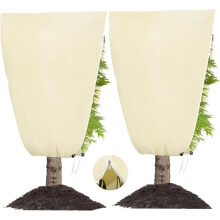 Housse de protection pour plantes 100 x 80 cm, sac de protection pour plantes avec fermeture éclair et cordon de serrage