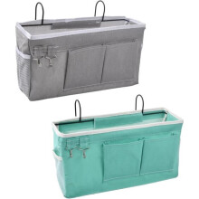 Lot de 2 sacs de rangement de chevet, organiseur de chevet, rangement pour lit bas, poches de chevet suspendues, pour lits