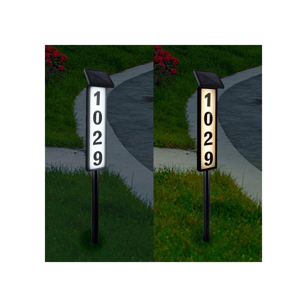Numéro de maison solaire, plaque de rue, lettres LED solaires pour cour, rue, maison sur pilotis, hauteur 35quot