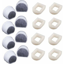 Lot de 16 préfiltres en mousse et filtre à charbon pour PetSafe Drinkwell, compatibles avec Avalon Pagoda, Seascape, Sedona VHV