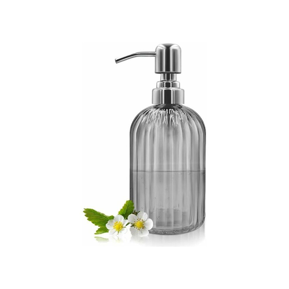 Distributeur de savon en verre VHV 304 g avec pompe en acier inoxydable