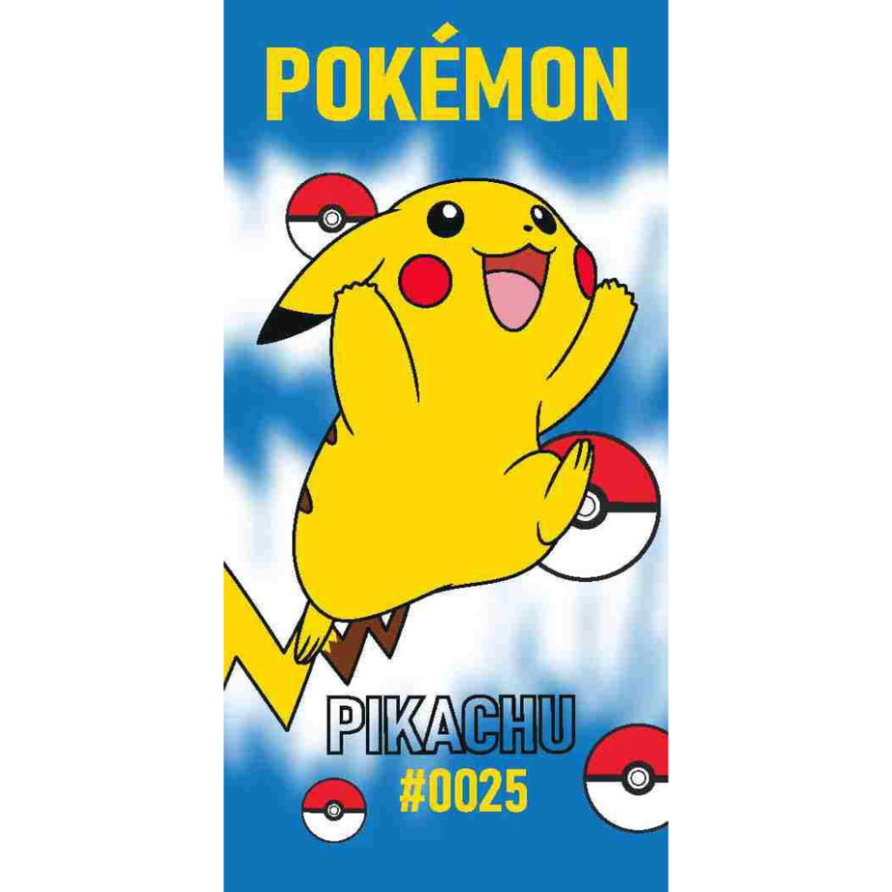 Pokémon Pokemon Pikachu Bath Beach Towel - 140 X 70 Cm - 100% Cotton Multicoloured