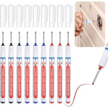 Marqueurs pour trous profonds, marqueurs de charpentier permanents, pointe fine 20 mm, noir, bleu, rouge, VHV