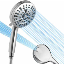 Pommeau de douche haute pression 8 réglages de jet amovible avec tuyau de 15 m VHV