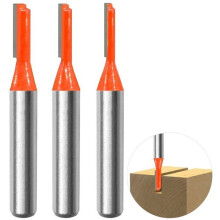 Jeu de 3 fraises à rainurer 8 mm à tige droite pour perçage et sculpture du bois VHV