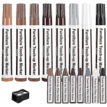 (As show, One size) Furniture Repair Kit,wood Touch Up Pens,laminate Scratch Repair,wax Sticks For Wood Repair,furniture Markers Touch Up,set Of 17-markers And Wax Sticks