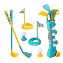 (As show, One size) Zk- Kids Golf Clubs Set, Golf Toy With 1 Golf Cart, 3 Golf Clubs, 2 Practice Holes