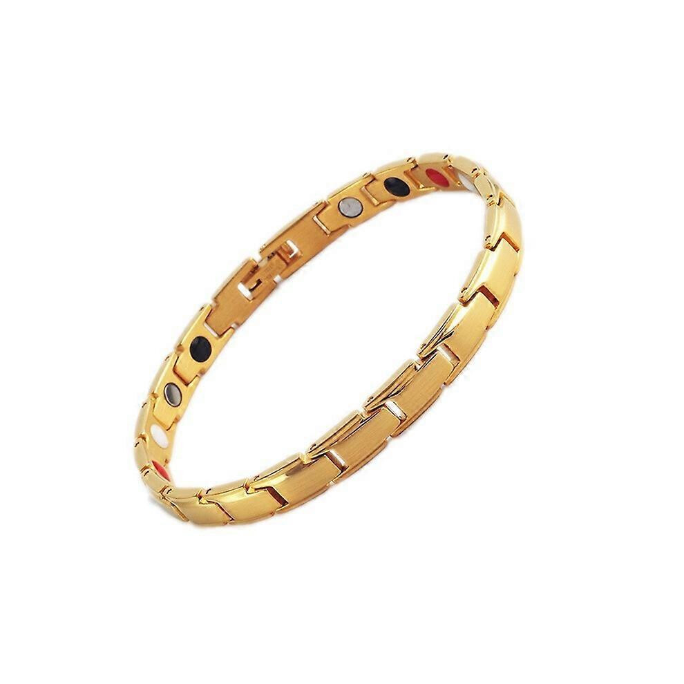 (As show, One size) Lymph Drainage Magnetic Bracelet Therapeutic Slimming Bracelet Promotes Blood gold