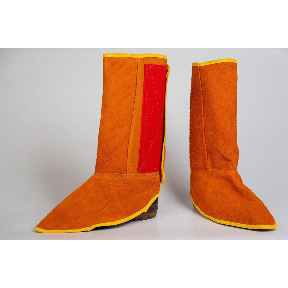 (As show, One size) 1 Double Welded Foot Cover, Leather Forged/Mig/Stick Welder Heat Resistant/Fire Resistan Oven/Grill/Fireplace/Stove/Stove/Grill/Animal Handling Foot C