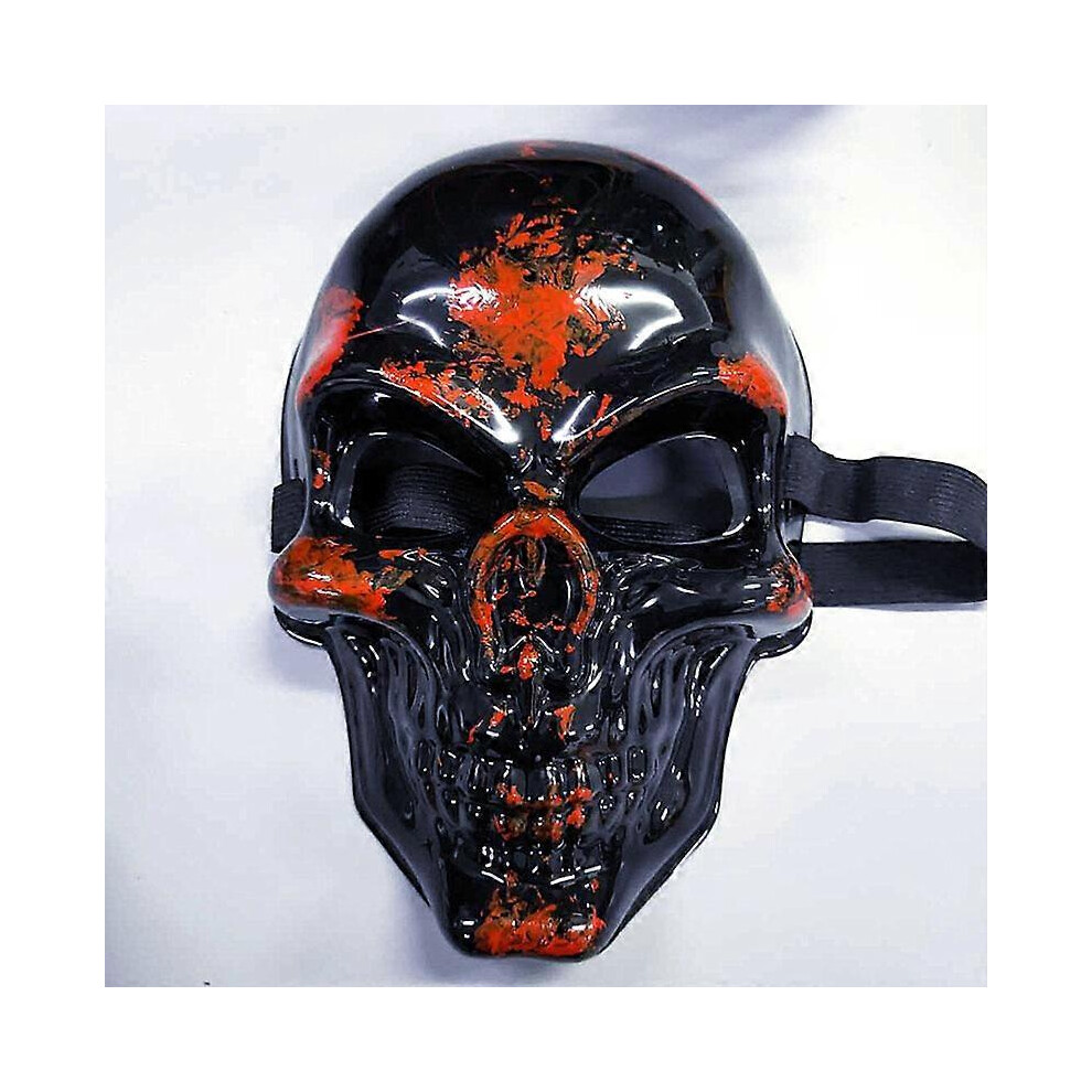 (As show, One size) Halloween Skull Mask Horror Festival Mask Ghost Head Mask Horror Smiley Cold Light Mask (Black Goblin Head)