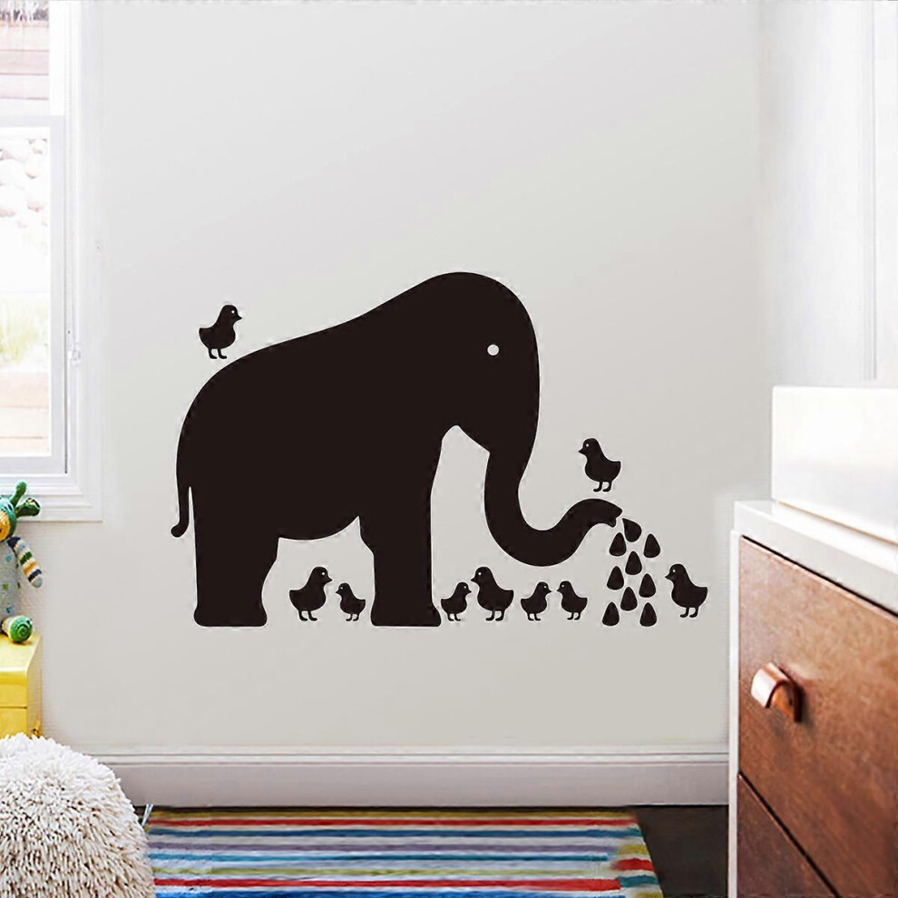 (As show, One size) Wall Sticker, Creative PVC Switch Sticker Waterproof Removable Decorations Wall Stickers Mural Art Wall Sticker, Cute Humorous Fashion (BlackElephant)