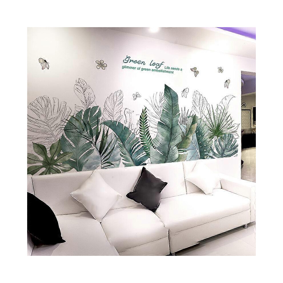 (As show, One size) Tropical plants wall stickers Wall sticker Palm leaf wall stickers Bedroom living room hallway wall decoration3d three-dimensional wall stickers livin
