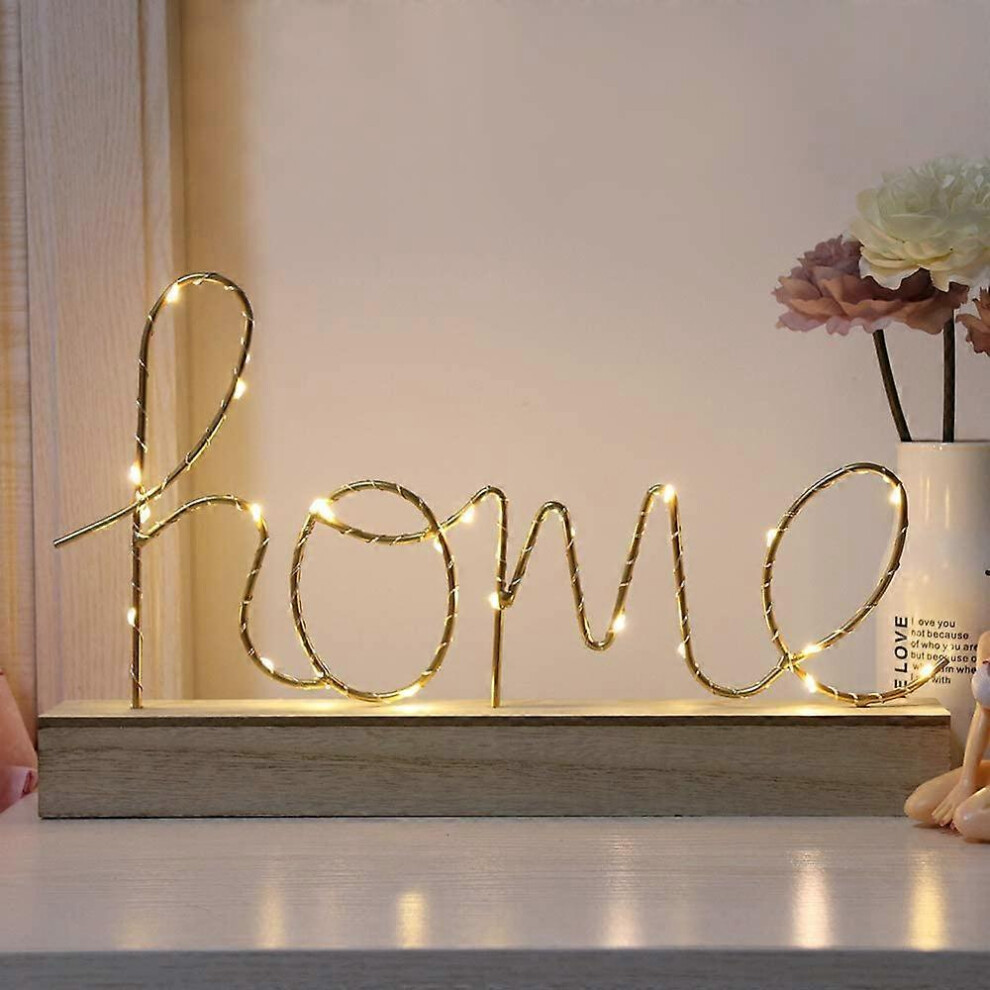 (As show, One size) Home Style Light Decoration Novelty Metal Letter Lights - For Home, Bedroom, Nursery, Christmas, Birthday, Night Light Restaurant Decoration Lights