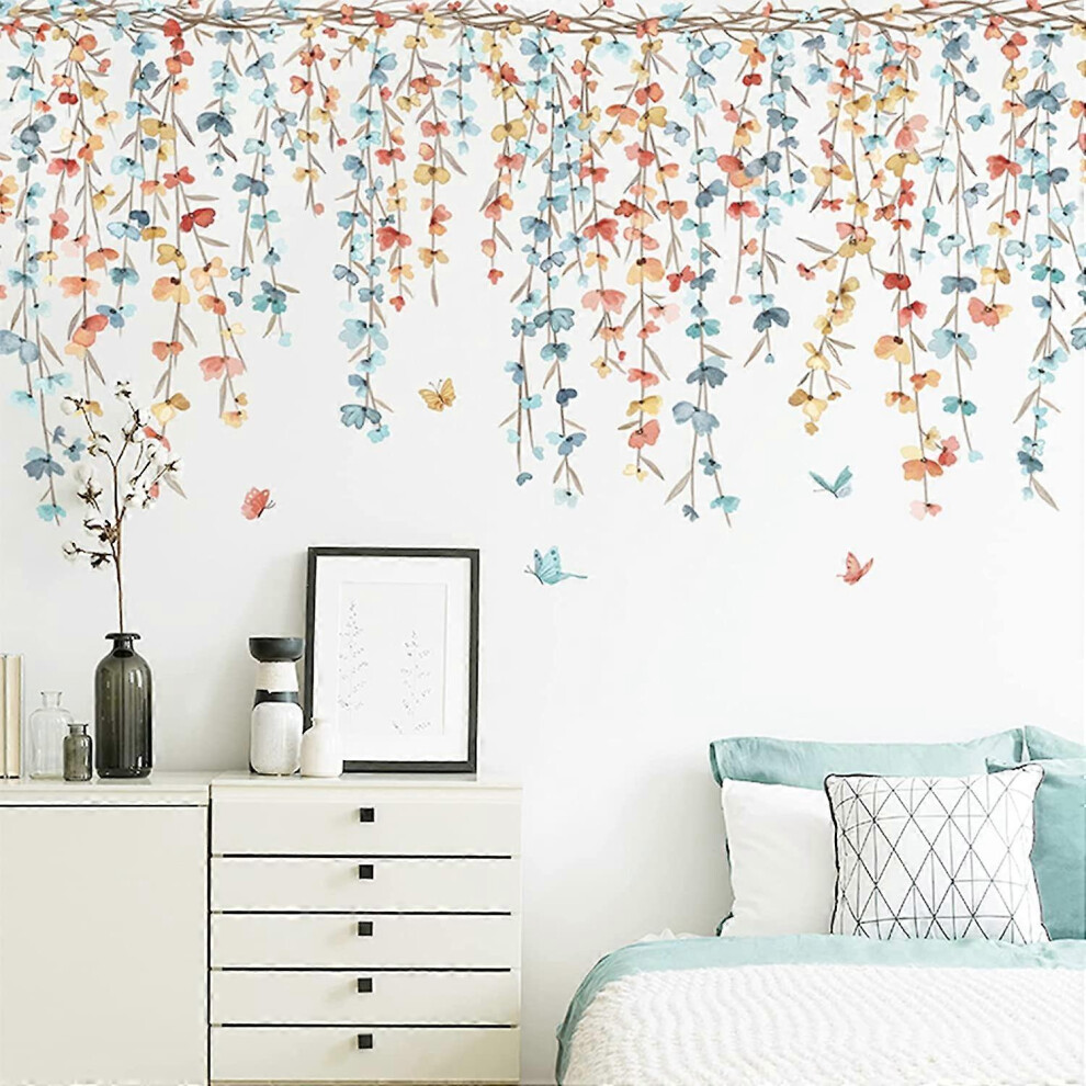 (As Show, One Size) Wall Stickers Hanging Vine Wall Stickers, Removable Eucalyptus Leaves Wall Stickers, Diy Plant Wall Decor For Nursery Living Green