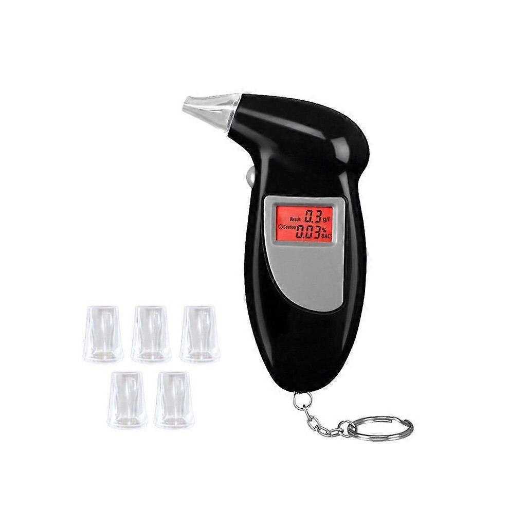 (As show, One size) Handheld alcohol tester, breath alcohol tester, household breathing apparatus(with 5 mouthpieces)