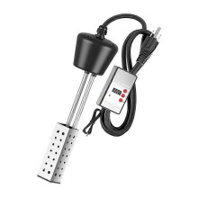 (As show, One size) Immersion Electric Water Heaters, Barrel Water Heaters with 304 Stainless Steel Jacket, Submersible Barrel Heaters (1500W Black)