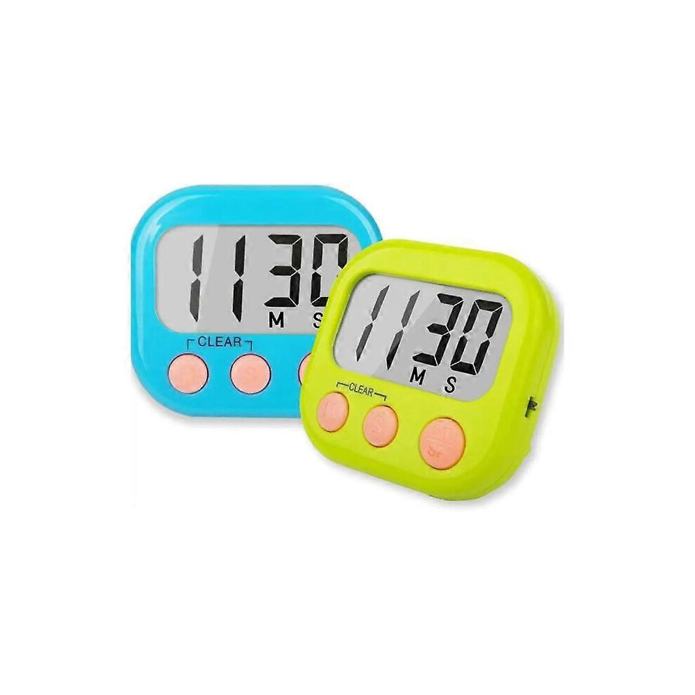 (As show, One size) 2PCS Kitchen Electronic TimersKitchen Timer Reminder with Switch for Student Learning Positive Timer