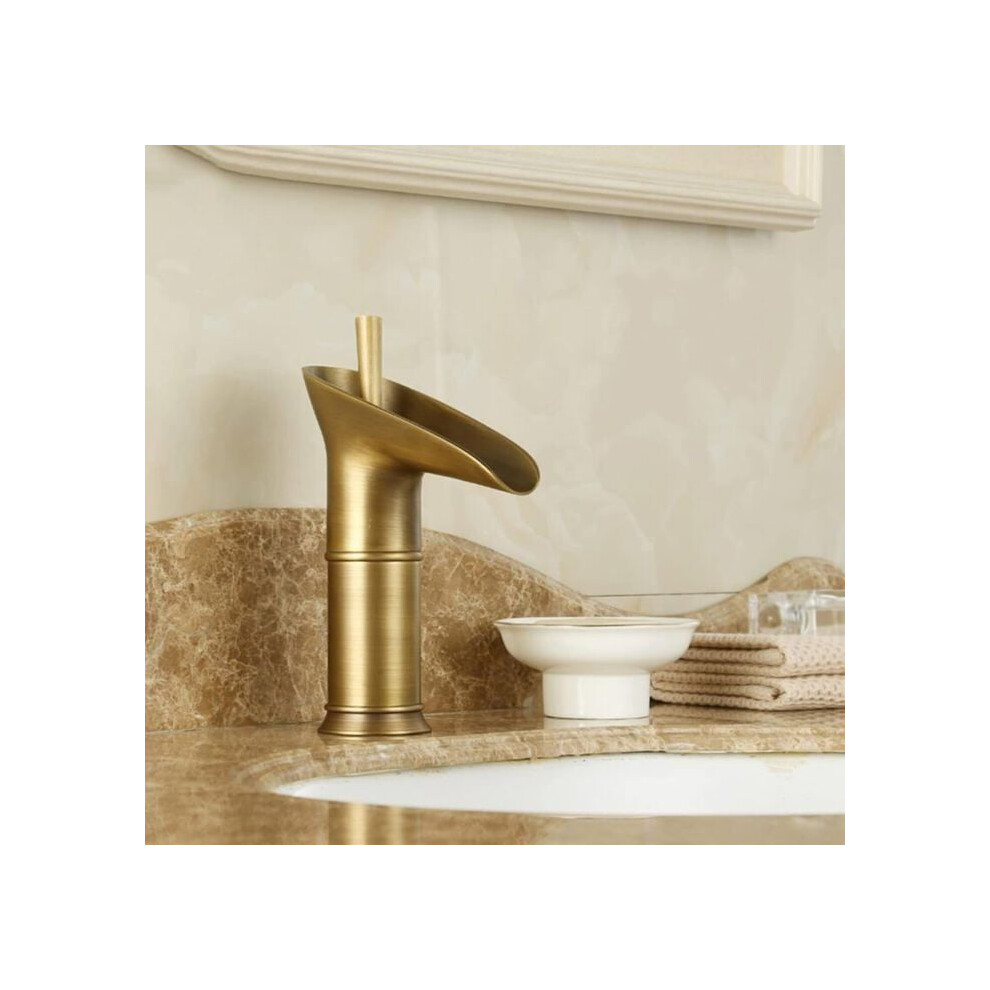 Robinet mitigeur de lavabo en laiton massif de style rétro, mitigeur d'eau froide à trou unique pour cuisine, salle de bain et VHV