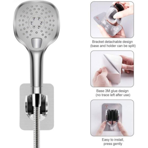 Support de douche à main sans perçage, support de douche adhésif, support de douche à angle réglable, support de douche super résistant VHV 1