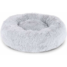 Panier rond pour chien et chat, coussin en forme de donut, 50 cm, taille M, gris clair, VHV