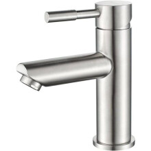 Robinet mitigeur de salle de bain à levier unique en acier inoxydable gris VHV
