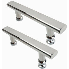 Lot de 2 poignées de porte de douche en acier inoxydable chromé, 145 mm, pour salle de bain, cuisine, VHV