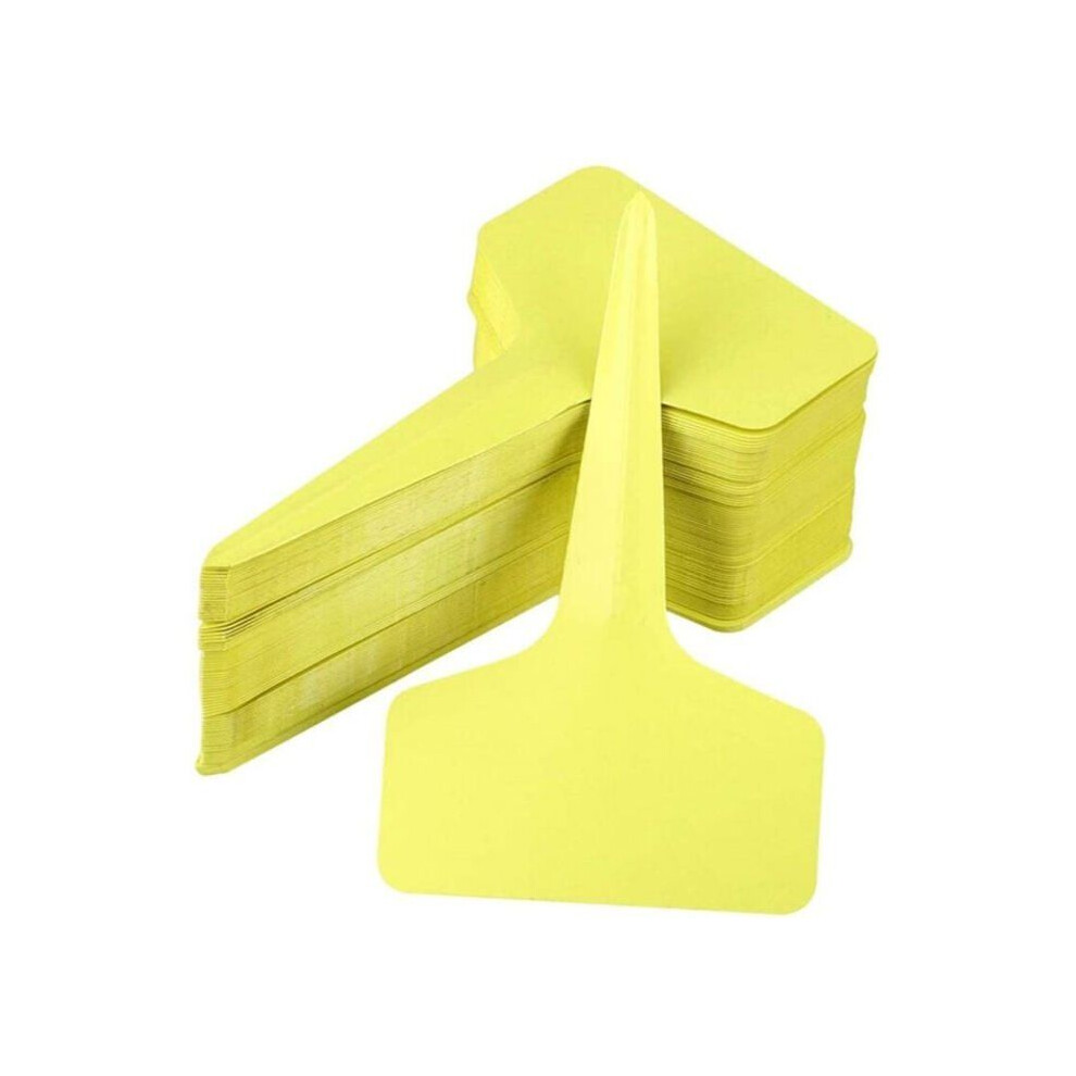 Lot de 100 étiquettes en plastique pour semis de jardin (6 x 10 cm) pour serre et potager - Jaune VHV