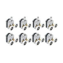 Lot de 8 roulettes pour porte de douche 23 mm Roulettes pour porte coulissante de douche Roulettes pour porte de douche 4 supérieures et 4 VHV
