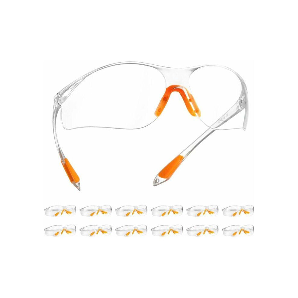 Lot de 12 lunettes de protection avec verres transparents antibuée pour jardin VHV