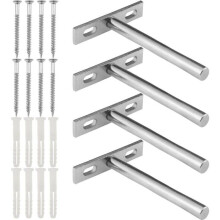 Supports d'étagère flottants dissimulés Prmape, 4 pièces, avec 8 vis et 8 tubes d'extension pour étagère VHV