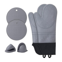 Gants de cuisine, gants de cuisine en silicone, résistants à la chaleur jusqu'à 230 C - 2 gants de cuisine VHV