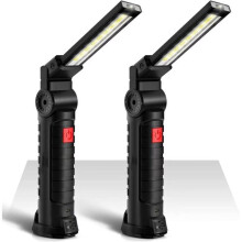 Lot de 2 lampes de travail à LED COB 800 lm, rechargeables par USB, portables, avec base magnétique, 5 modes, VHV