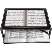 Loupe de lecture avec 4 LED, grossissement 3X, format A4 rectangulaire, éclairée, avec support, pour malvoyants VHV