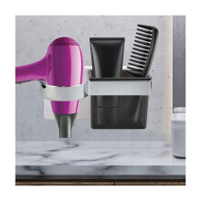 Support mural adhésif en plastique pour sèche-cheveux, pour salle de bain, 20 x 106 cm, VHV