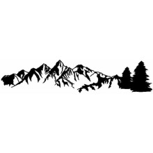 Autocollant réfléchissant pour voiture, forêt de montagne, noir, VHV