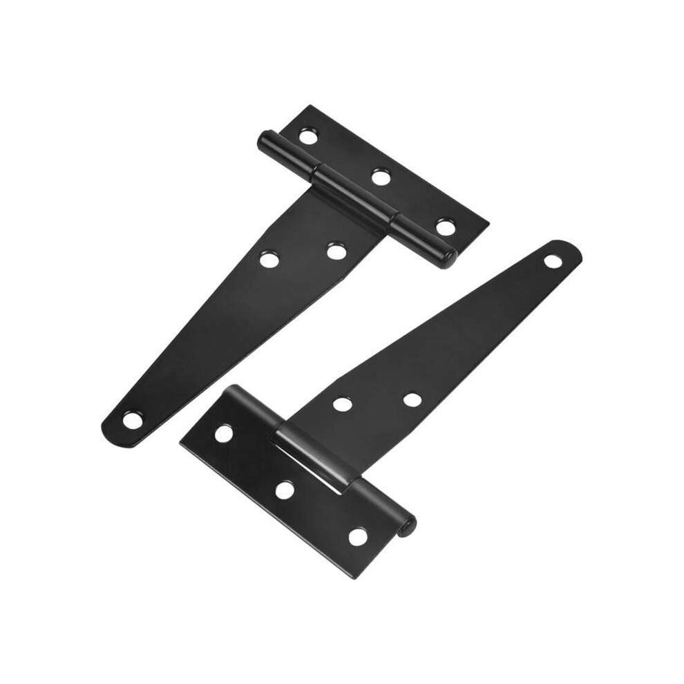 Ensemble de 4 charnières en T noires de 2 pouces pour portes et portails, vis non incluses VHV