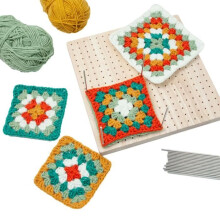 Planche à crocheter - DIOCHE - 9,3 pouces - Bois d'hévéa - 20 broches en acier - Kit complet