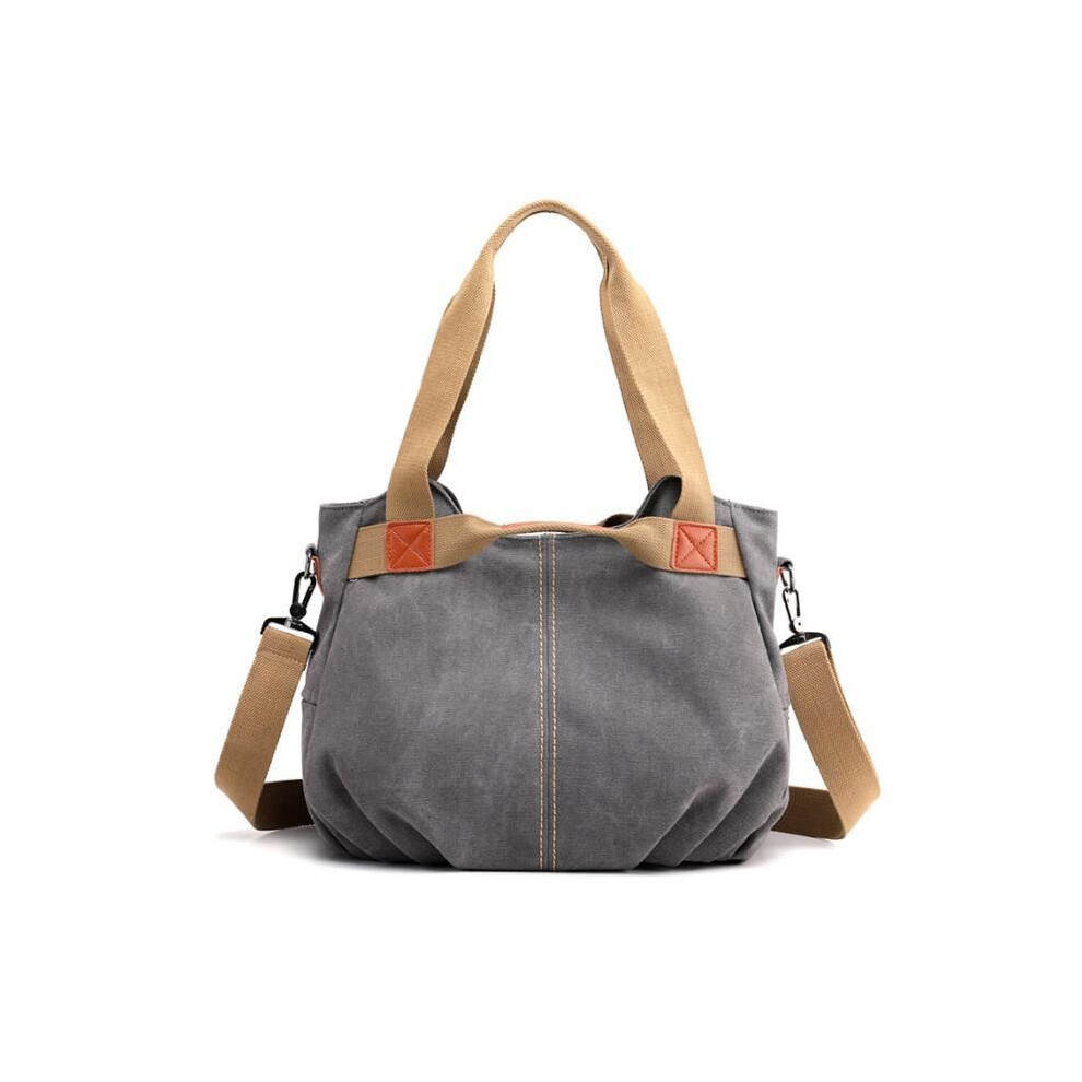 Sac à main en toile INSFITY pour femme - Grande capacité - Bandoulière - Gris