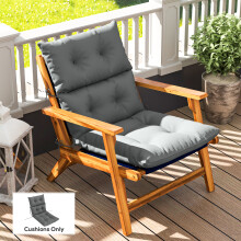 Outsunny Adirondack Chair Cushion Rocking Chair Cushion w/ Ties, Light Grey