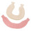 Bouillotte en forme de U, double isolation, tricotée, housse décorative en lin, rose 1